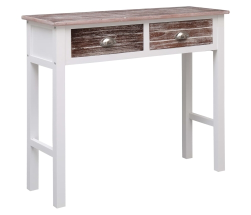 Mesa consola de madera marrón 90x30x77 cm