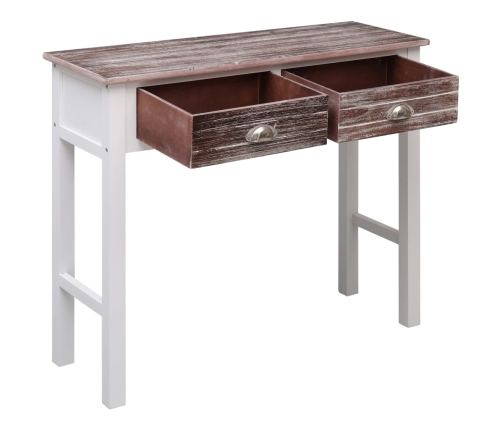 Mesa consola de madera marrón 90x30x77 cm