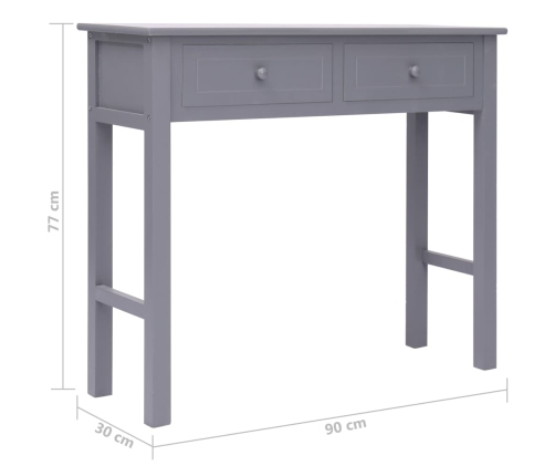 Mesa consola de madera gris 90x30x77 cm