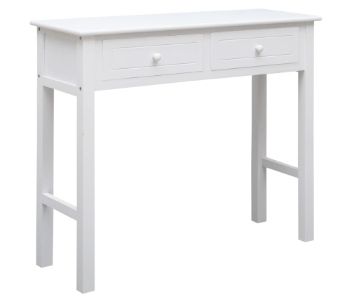 Mesa consola de madera blanco 90x30x77 cm