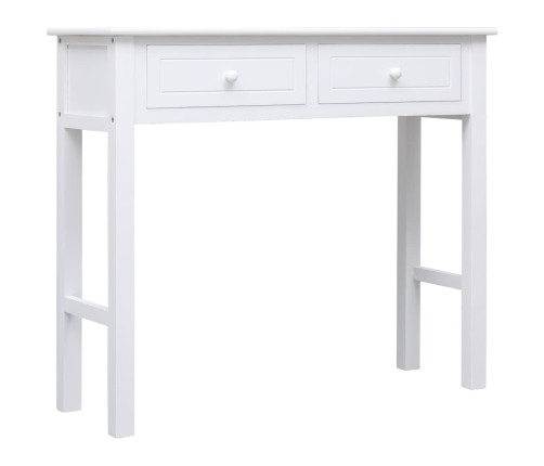 Mesa consola de madera blanco 90x30x77 cm