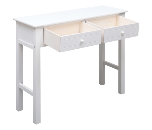 Mesa consola de madera blanco 90x30x77 cm