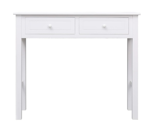 Mesa consola de madera blanco 90x30x77 cm