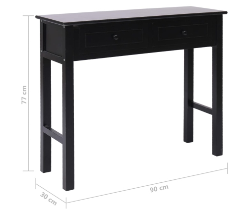 vidaXL Mesa consola de madera negra 90x30x77 cm