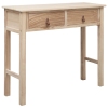 Mesa consola de madera color natural 90x30x77 cm