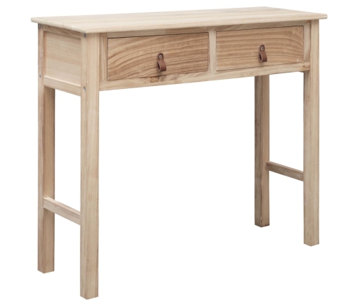 Mesa consola de madera color natural 90x30x77 cm