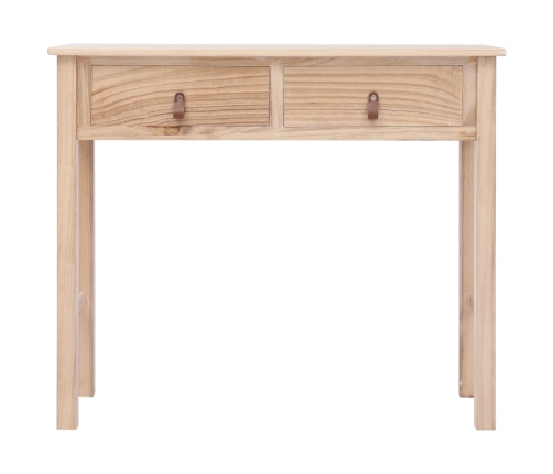 Mesa consola de madera color natural 90x30x77 cm