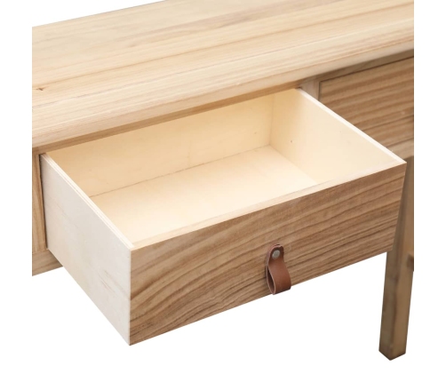 Mesa consola de madera color natural 90x30x77 cm