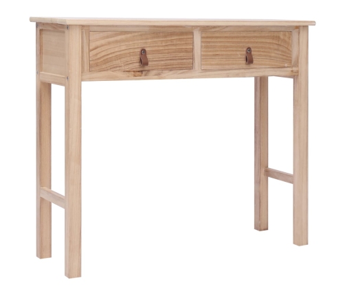 Mesa consola de madera color natural 90x30x77 cm