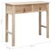 Mesa consola de madera color natural 90x30x77 cm