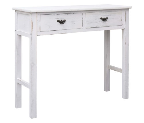 Mesa consola de madera blanco antiguo 90x30x77 cm