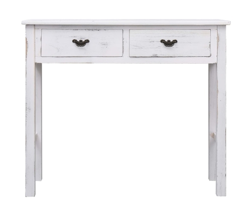 Mesa consola de madera blanco antiguo 90x30x77 cm