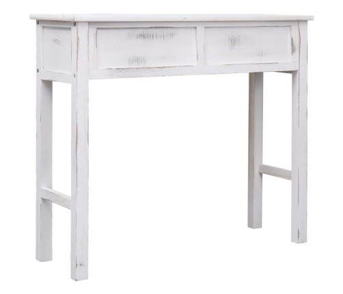 Mesa consola de madera blanco antiguo 90x30x77 cm