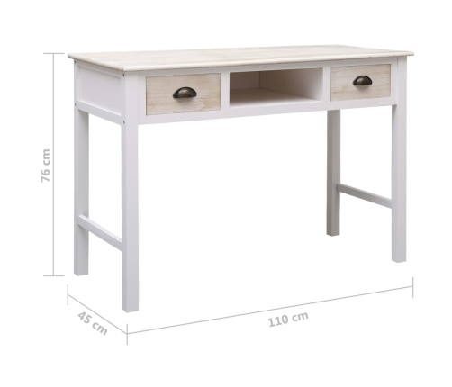 vidaXL Mesa consola de madera 110x45x76 cm