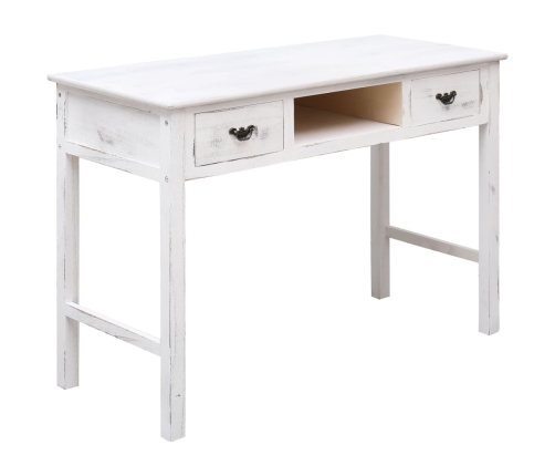 vidaXL Mesa consola de madera blanco antiguo 110x45x76 cm