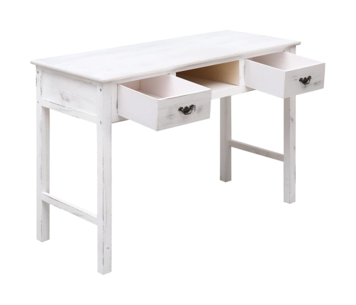 vidaXL Mesa consola de madera blanco antiguo 110x45x76 cm