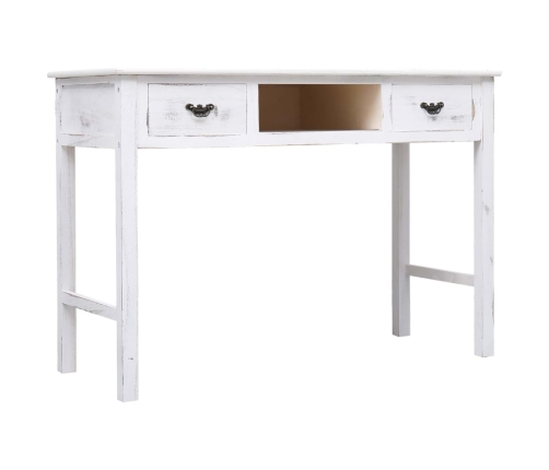 vidaXL Mesa consola de madera blanco antiguo 110x45x76 cm