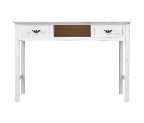 vidaXL Mesa consola de madera blanco antiguo 110x45x76 cm