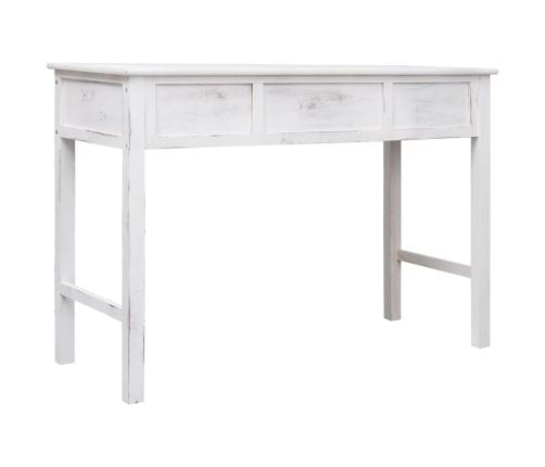 vidaXL Mesa consola de madera blanco antiguo 110x45x76 cm