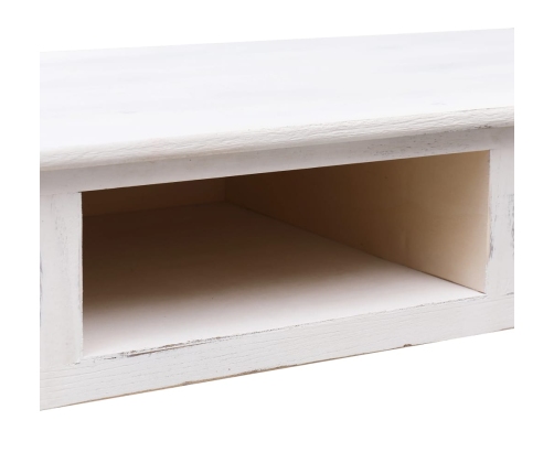 vidaXL Mesa consola de madera blanco antiguo 110x45x76 cm