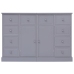 Aparador con 10 cajones madera gris 113x30x79 cm