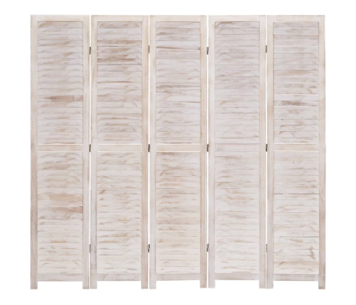 Biombo divisor de 6 paneles madera blanco 210x165 cm