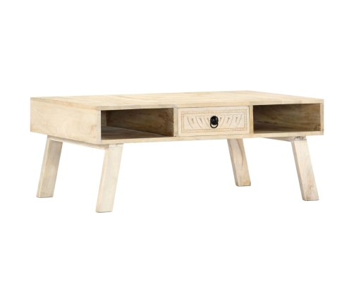 Mesa de centro de madera maciza de mango 100x60x40 cm