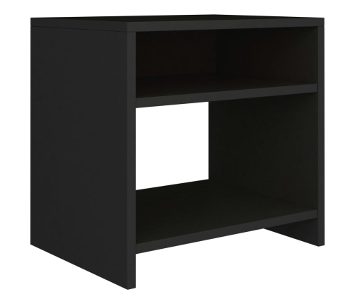 vidaXL Mesita de noche madera contrachapada negro 40x30x40 cm