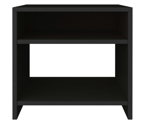 vidaXL Mesita de noche madera contrachapada negro 40x30x40 cm