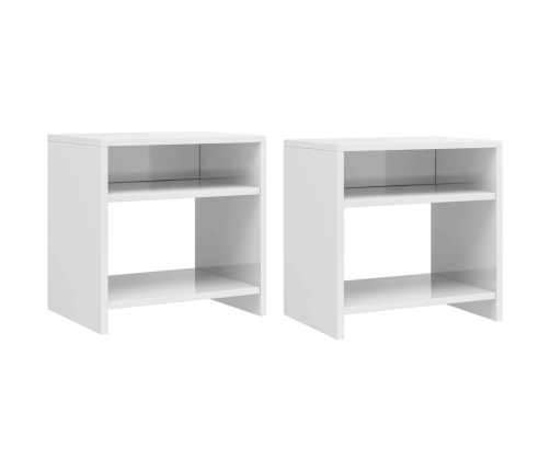 Mesitas de noche 2 uds madera contrachapada blanco 40x30x40 cm