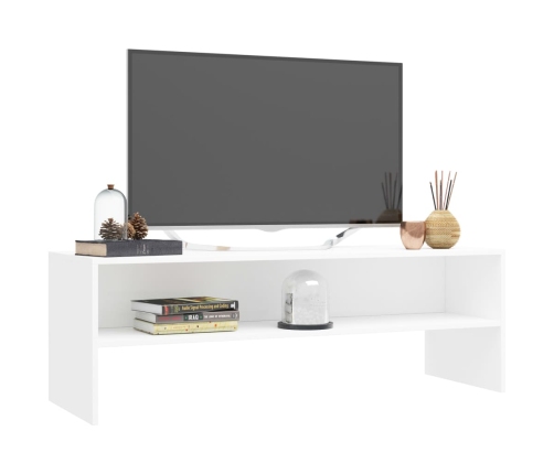 Mueble para TV madera contrachapada blanco 120x40x40 cm