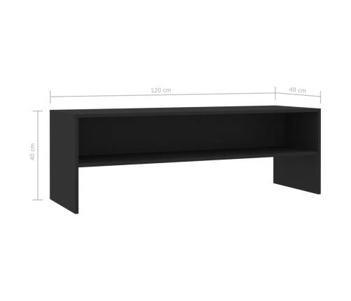 Mueble para TV madera contrachapada negro 120x40x40 cm