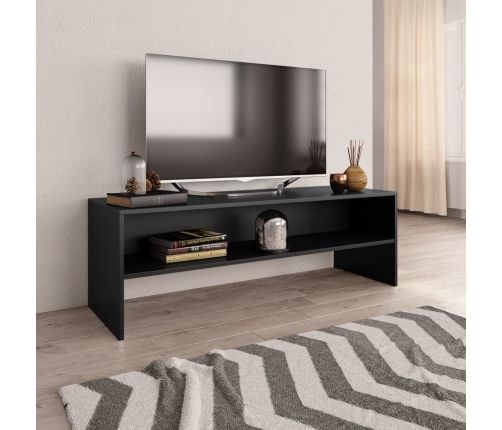 Mueble para TV madera contrachapada negro 120x40x40 cm