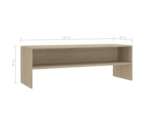 Mueble de TV madera contrachapada roble Sonoma 120x40x40cm