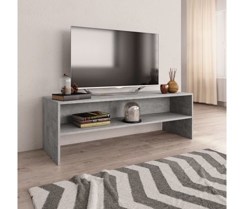 Mueble de TV madera contrachapada gris hormigón 120x40x40 cm