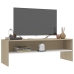 Mueble de TV madera contrachapada blanco y roble 120x40x40cm