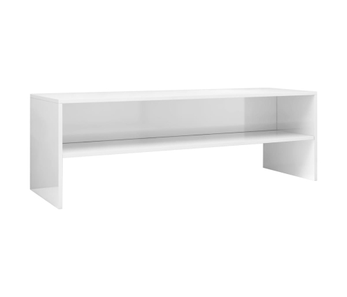 Mueble de TV madera contrachapada blanco brillante 120x40x40 cm