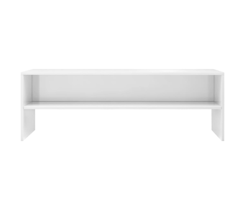 Mueble de TV madera contrachapada blanco brillante 120x40x40 cm