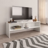 Mueble de TV madera contrachapada blanco brillante 120x40x40 cm