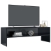 Mueble de TV madera contrachapada negro brillante 120x40x40 cm