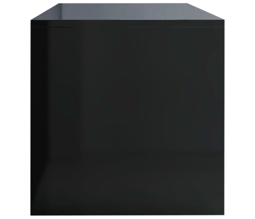 Mueble de TV madera contrachapada negro brillante 120x40x40 cm