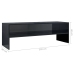 Mueble de TV madera contrachapada negro brillante 120x40x40 cm