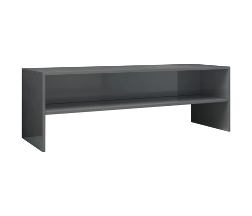 vidaXL Mueble de TV madera contrachapada gris brillante 120x40x40 cm