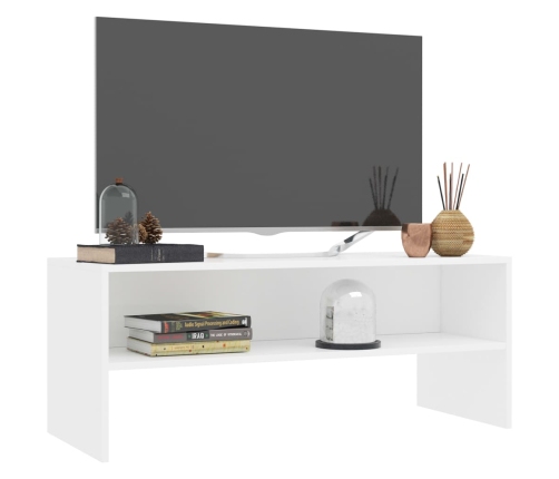 vidaXL Mueble para TV madera contrachapada blanco 100x40x40 cm