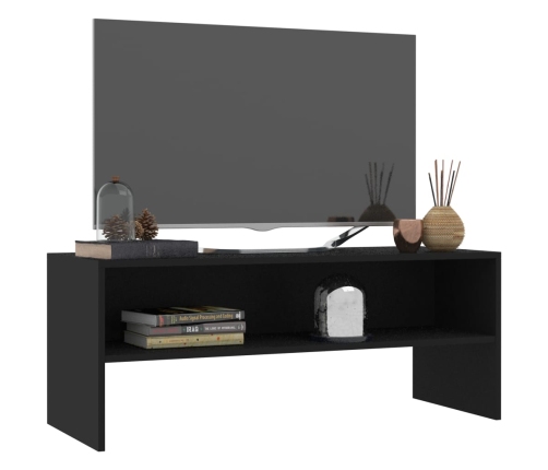 Mueble para TV madera contrachapada negro100x40x40 cm