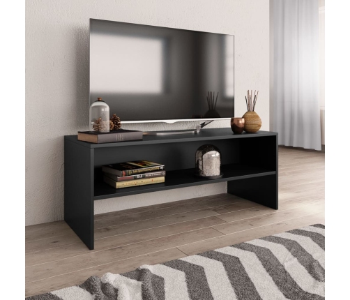 Mueble para TV madera contrachapada negro100x40x40 cm