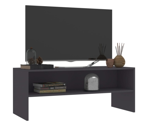 Mueble para TV madera contrachapada gris 100x40x40 cm