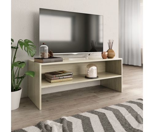 Mueble de TV madera contrachapada color roble 100x40x40cm