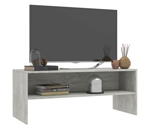 Mueble de TV madera contrachapada gris hormigón 100x40x40 cm