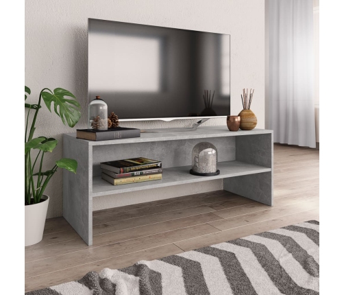 Mueble de TV madera contrachapada gris hormigón 100x40x40 cm